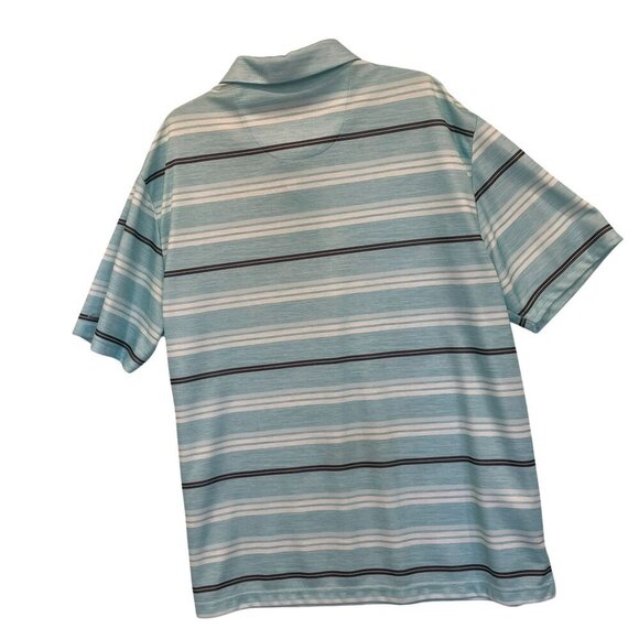 Ben Hogan Performance Men's 3-Button Striped Golf Polo Shirt Sz XXL in Turquoise - Picture 9 of 13